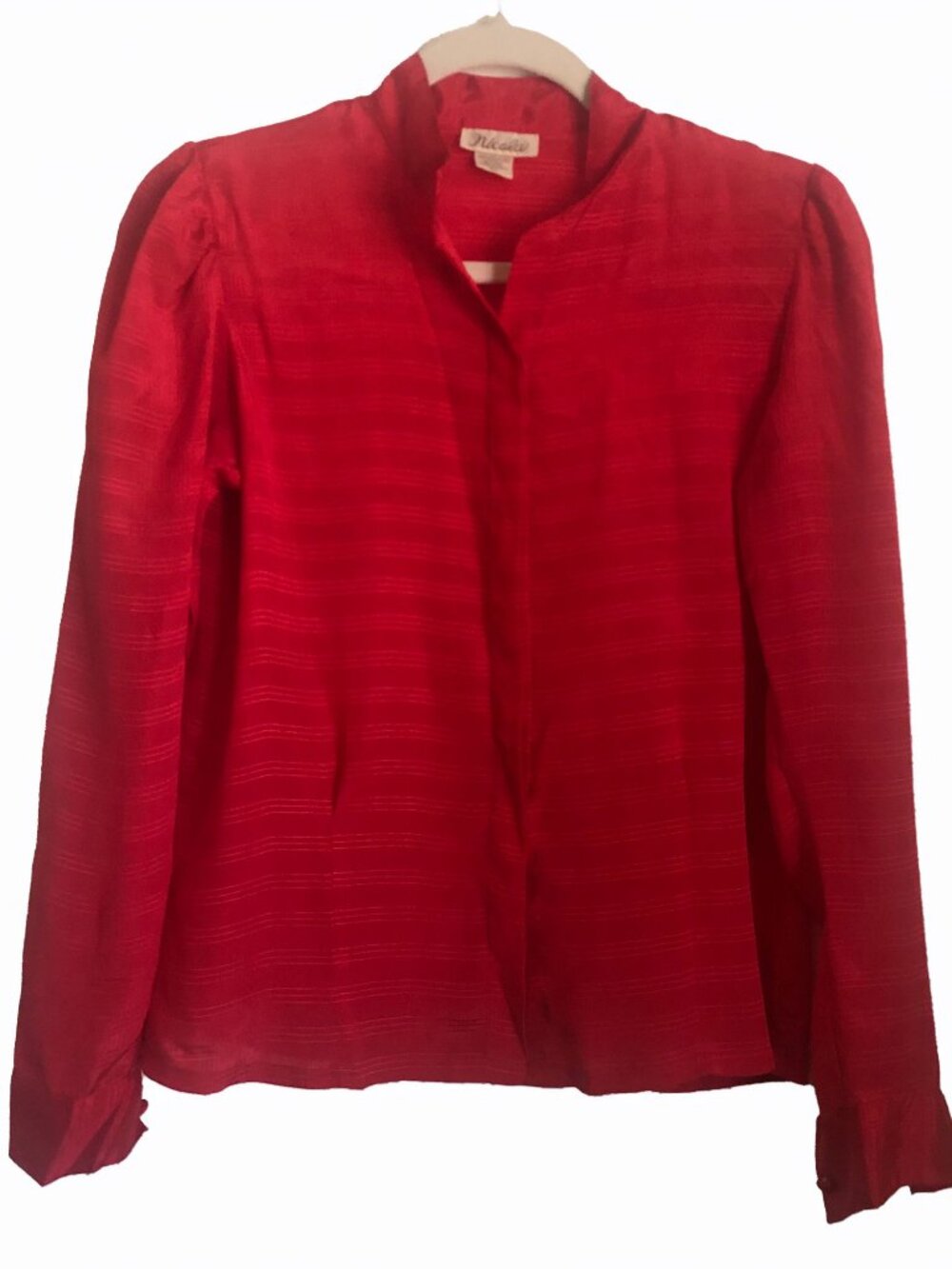 Vintage 1980's Nicola Polyester Red Woman's Blouse